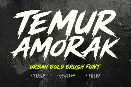 Temur Amorak Urban Bold Brush Font Font
